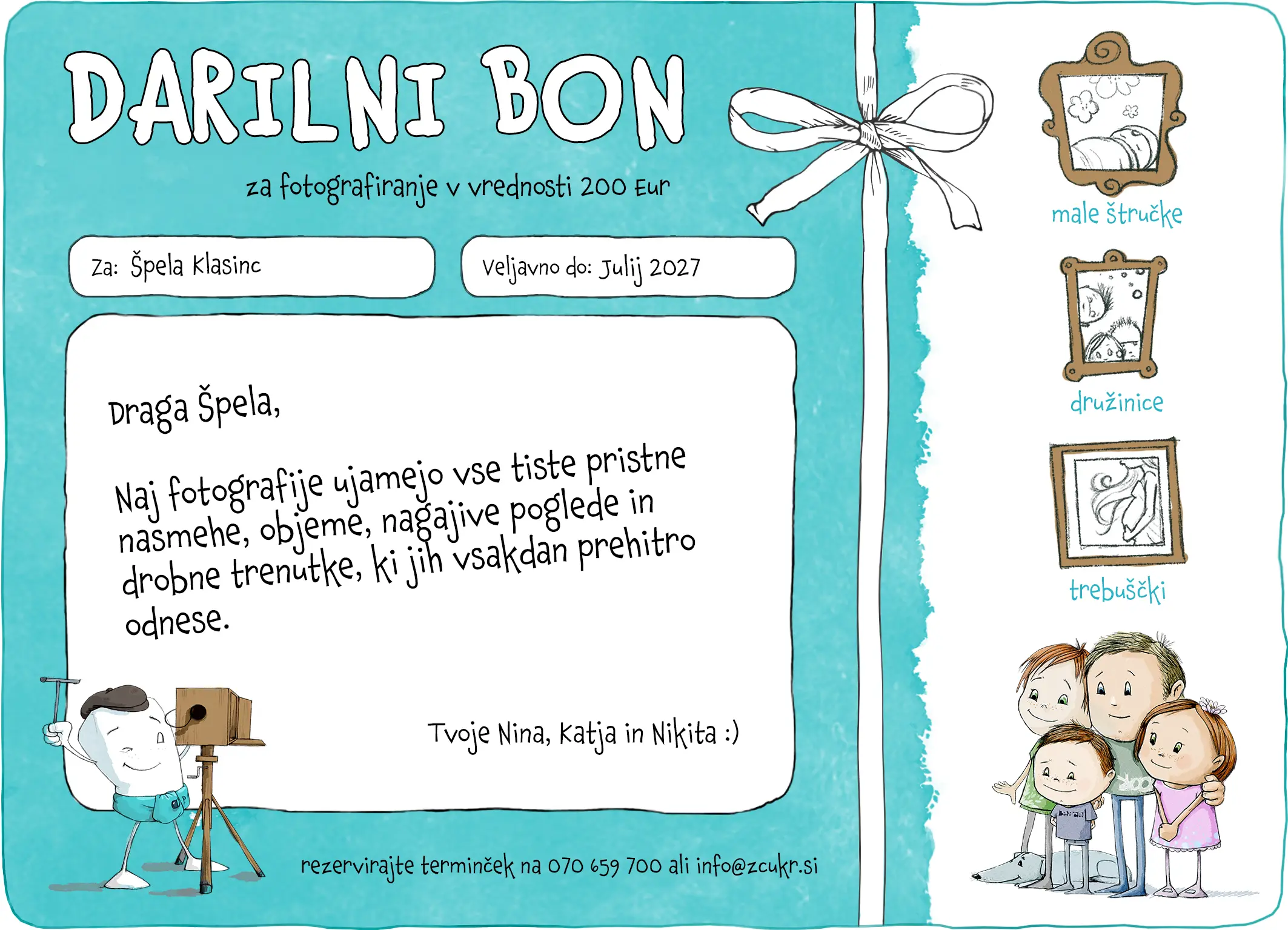 Primer darilnega bona