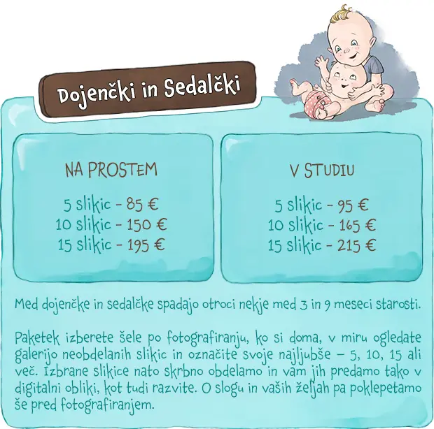 Cenik - Dojenčki in sedalčki